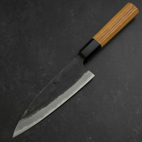 Funayuki Sabaki Blue Steel #2 Kurouchi Mango de Teca con Cuerno de Búfalo 165mm