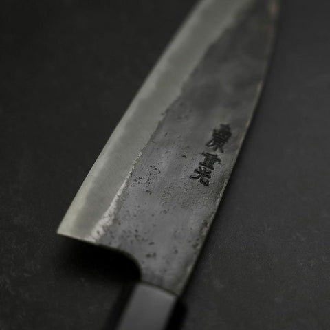 Funayuki Sabaki Blue Steel #2 Kurouchi Mango de Teca con Cuerno de Búfalo 165mm