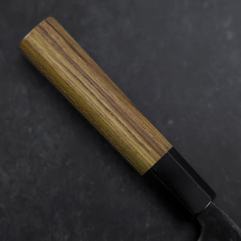 Funayuki Sabaki Blue Steel #2 Kurouchi Mango de Teca con Cuerno de Búfalo 165mm