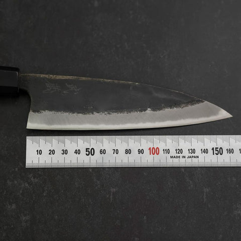 Funayuki Sabaki Blue Steel #2 Kurouchi Mango de Teca con Cuerno de Búfalo 165mm