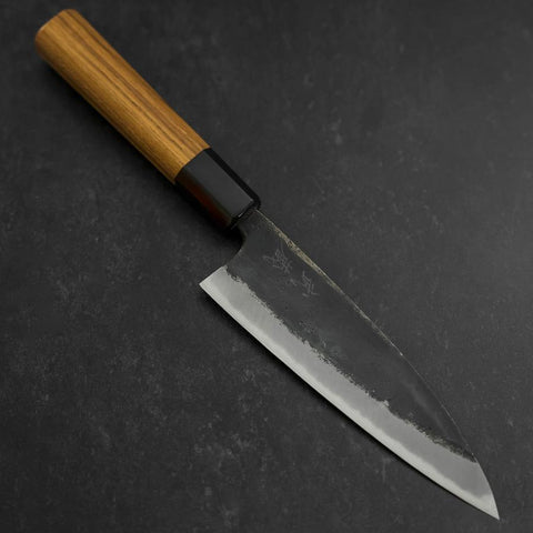 Funayuki Sabaki Blue Steel #2 Kurouchi Mango de Teca con Cuerno de Búfalo 165mm