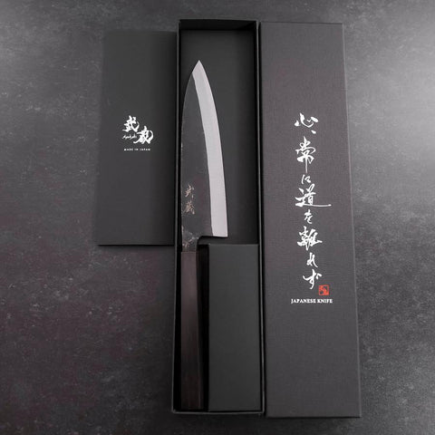 Funayuki Sabaki Blue Steel #2 Kurouchi Ebony Handle 165mm-[Musashi]-[Japanese-Kitchen-Knives]