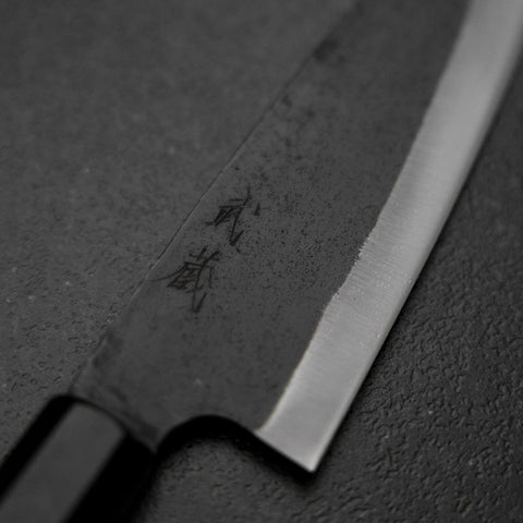 Funayuki White Steel #2 Kurouchi Buffalo Magnolia Handle 155mm-[Musashi]-[Japanese-Kitchen-Knives]