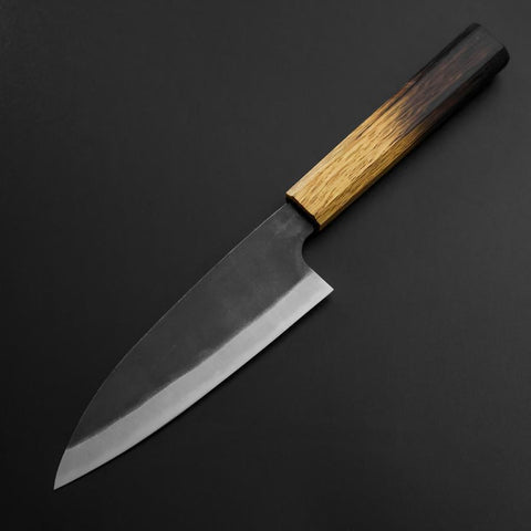 Funayuki White Steel #2 Kurouchi Yaki Urushi Handle 155mm (6.1”)-[Musashi]-[Japanese-Kitchen-Knives]