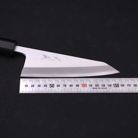 Garasuki Cuchillo para Deshuesar White Steel #2 Kasumi Mango de Ébano con Cuerno de Búfalo 150mm
