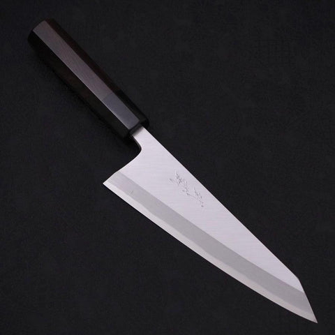 Garasuki Cuchillo para Deshuesar White Steel #2 Kasumi Mango de Ébano con Cuerno de Búfalo 180mm