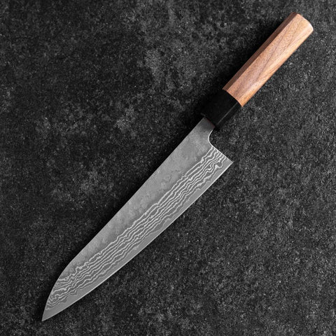 Gyuto 440C Nashiji Damascus Walnut Handle 210mm-[Musashi]-[Japanese-Kitchen-Knives]