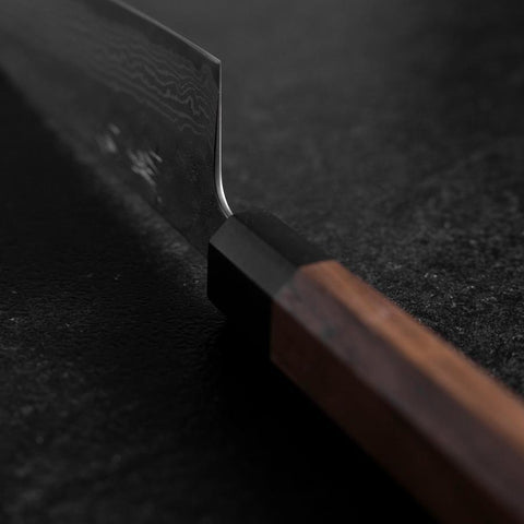 Gyuto 440C Nashiji Damascus Walnut Handle 210mm-[Musashi]-[Japanese-Kitchen-Knives]