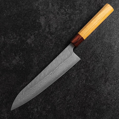 Gyuto 440C Nashiji Damascus Zelkova Handle 210mm-[Musashi]-[Japanese-Kitchen-Knives]
