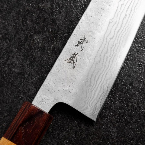 Gyuto 440C Nashiji Damascus Zelkova Handle 210mm-[Musashi]-[Japanese-Kitchen-Knives]