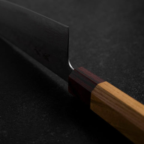 Gyuto 440C Nashiji Damascus Zelkova Handle 210mm-[Musashi]-[Japanese-Kitchen-Knives]