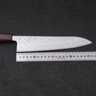 Gyuto AUS-10 Mirror Tsuchime Damascus Purple Urushi Handle 210mm-[Musashi]-[Japanese-Kitchen-Knives]