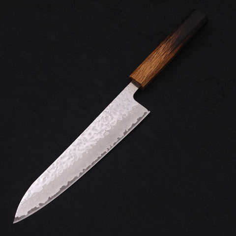 Gyuto AUS-10 Espejo Tsuchime Damasco Mango Yaki Urushi 210mm