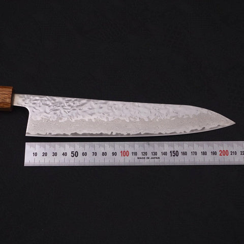 Gyuto AUS-10 Espejo Tsuchime Damasco Mango Yaki Urushi 210mm