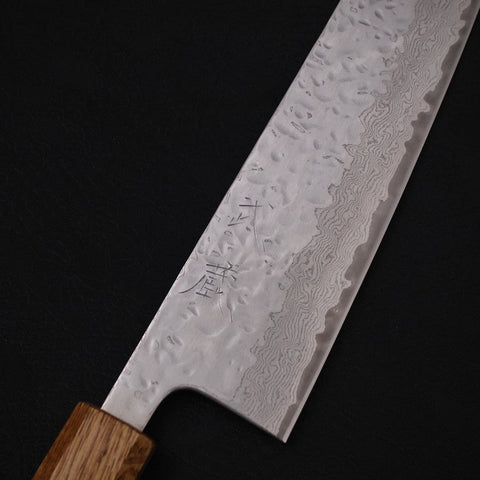 Gyuto AUS-10 Mirror Tsuchime Damascus Yaki-Urushi Handle 240mm-[Musashi]-[Japanese-Kitchen-Knives]