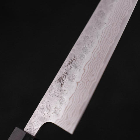 Gyuto AUS-10 Nashiji Damascus Ebony Handle 180mm-[Musashi]-[Japanese-Kitchen-Knives]