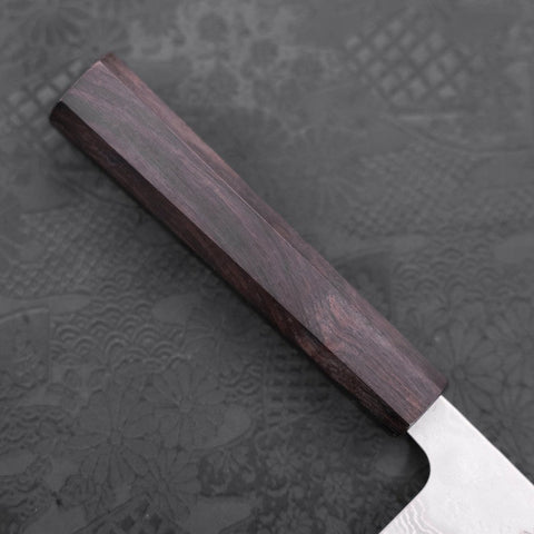 Gyuto AUS-10 Nashiji Damascus Ebony Handle 180mm-[Musashi]-[Japanese-Kitchen-Knives]