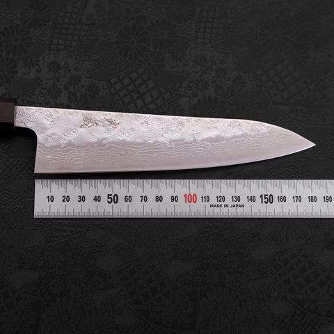 Gyuto AUS-10 Nashiji Damascus Ebony Handle 180mm-[Musashi]-[Japanese-Kitchen-Knives]