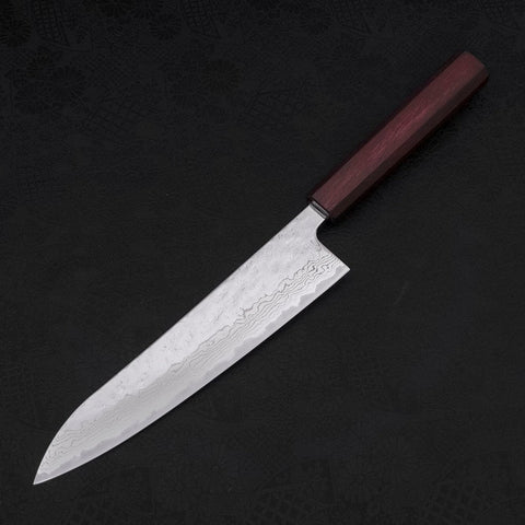 Gyuto AUS-10 Nashiji Damasco Mango Urushi Morado 210mm