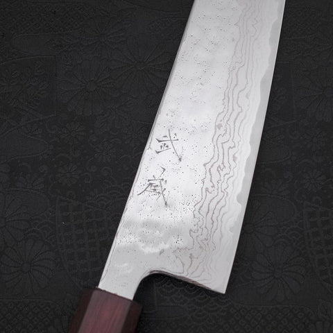 Gyuto AUS-10 Nashiji Damasco Mango Urushi Morado 210mm