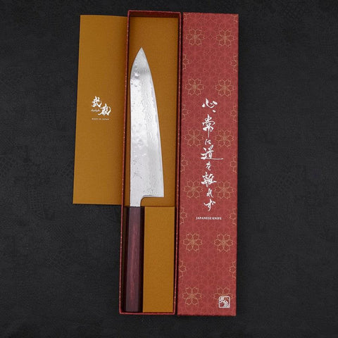 Gyuto AUS-10 Nashiji Damasco Mango Urushi Morado 210mm