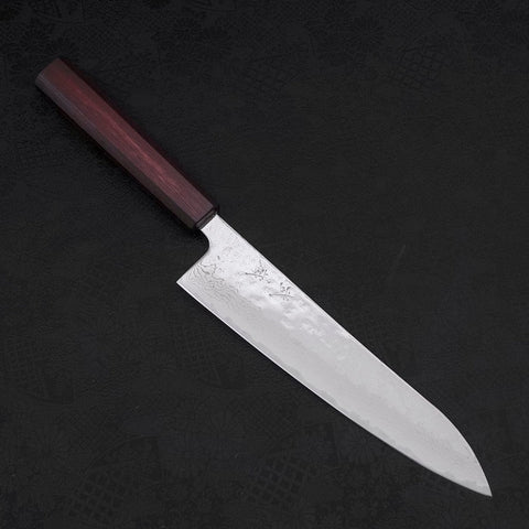 Gyuto AUS-10 Nashiji Damasco Mango Urushi Morado 210mm