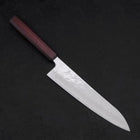 Gyuto AUS-10 Nashiji Damascus Purple Urushi Handle 210mm (8.3”)-[Musashi]-[Japanese-Kitchen-Knives]