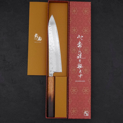 Gyuto AUS-10 Nashiji Damasco Mango Yaki Urushi 210mm