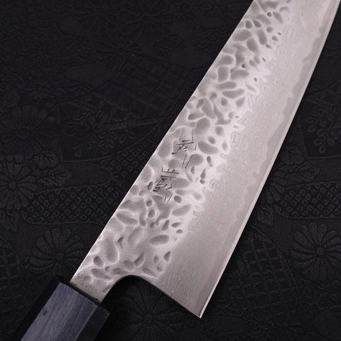 Gyuto AUS-10 Tsuchime Damascus Dark-Blue Urushi Handle 210mm