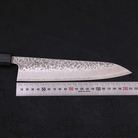 Gyuto AUS-10 Tsuchime Damascus Dark-Blue Urushi Handle 210mm