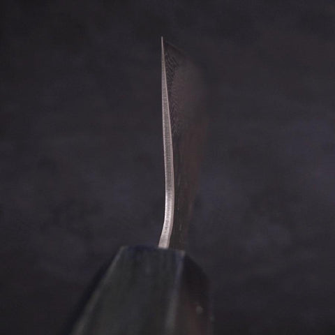 Gyuto AUS-10 Tsuchime Damascus Dark-Blue Urushi Handle 240mm-[Musashi]-[Japanese-Kitchen-Knives]