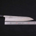 Gyuto AUS-10 Tsuchime Damascus Dark-Blue Urushi Handle 240mm-[Musashi]-[Japanese-Kitchen-Knives]