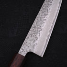 Gyuto AUS-10 Tsuchime Damascus Purple Urushi Handle 180mm-[Musashi]-[Japanese-Kitchen-Knives]