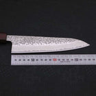 Gyuto AUS-10 Tsuchime Damascus Purple Urushi Handle 180mm-[Musashi]-[Japanese-Kitchen-Knives]