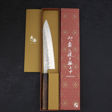 Gyuto AUS-10 Tsuchime Damasco Mango Sumi Urushi 210mm