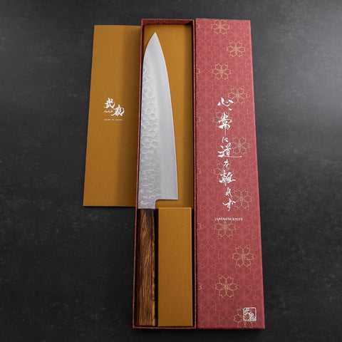 Gyuto AUS-10 Tsuchime Damasco Mango Sumi Urushi 240 mm