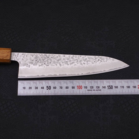 Gyuto AUS-10 Tsuchime Damascus Yaki Urushi Handle 180mm-[Musashi]-[Japanese-Kitchen-Knives]