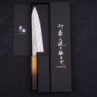 Gyuto AUS-10 Tsuchime Damascus Yaki Urushi Handle 180mm-[Musashi]-[Japanese-Kitchen-Knives]