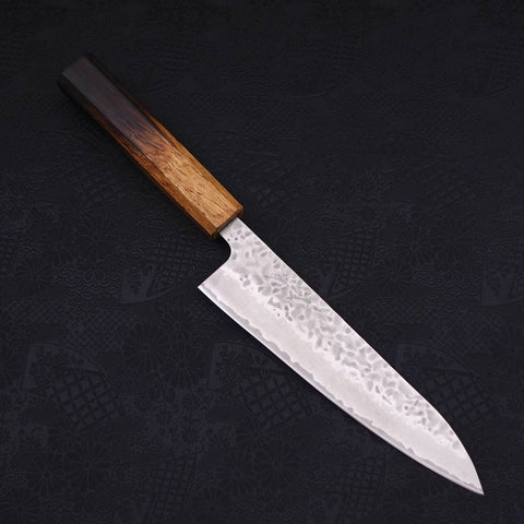 Gyuto AUS-10 Tsuchime Damascus Yaki Urushi Handle 180mm-[Musashi]-[Japanese-Kitchen-Knives]
