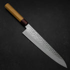 Gyuto AUS-10 Tsuchime Damascus Zelkova Handle 240mm-[Musashi]-[Japanese-Kitchen-Knives]