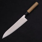 Gyuto AUS-10 Wave Nickel Damascus Buffalo Magnolia Handle 210mm-[Musashi]-[Japanese-Kitchen-Knives]