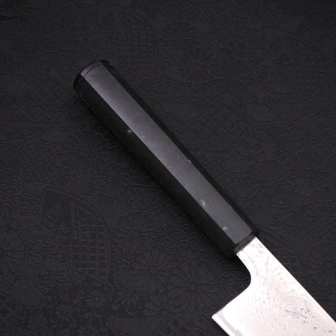 Gyuto AUS-10 Wave Nickel Damascus Ocean Black Handle 180mm