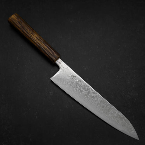 Gyuto AUS-10 Wave Nickel Damascus Sumi Urushi Handle 210mm (8.3”)-[Musashi]-[Japanese-Kitchen-Knives]