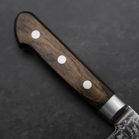 Gyuto AUS-10 Wave Nickel Damascus Western Brown Handle 210mm-[Musashi]-[Japanese-Kitchen-Knives]