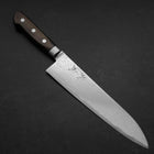 Gyuto AUS-10 Wave Nickel Damascus Western Brown Handle 210mm-[Musashi]-[Japanese-Kitchen-Knives]