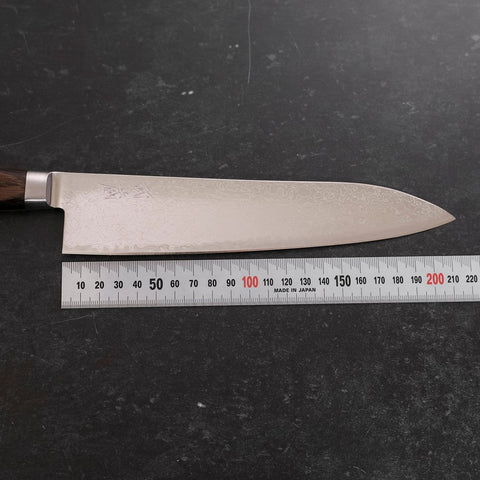 Gyuto AUS-10 Damasco Níquel Ondulado Mango Occidental 210mm