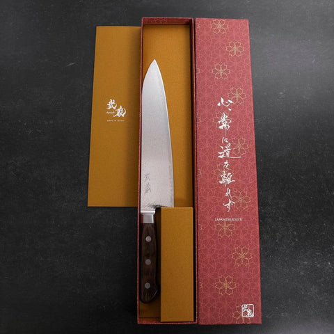 Gyuto AUS-10 Damasco Níquel Ondulado Mango Occidental 210mm