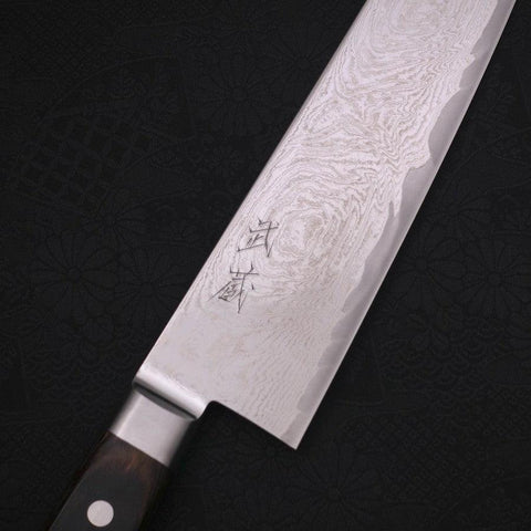 Gyuto AUS-10 Damasco Níquel Ondulado Mango Occidental 240mm