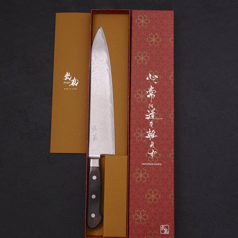 Gyuto AUS-10 Damasco Níquel Ondulado Mango Occidental 240mm