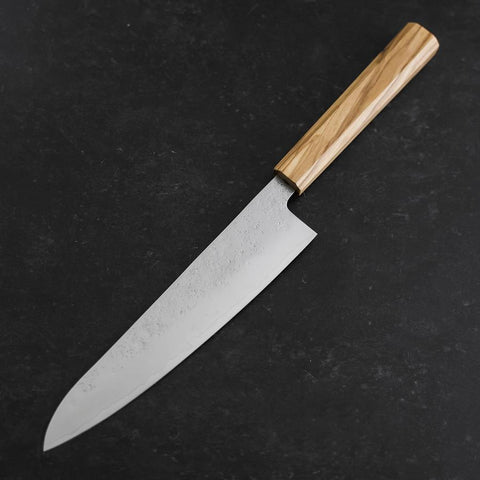 Gyuto AUS-8 Nashiji Olive Handle 195mm-[Musashi]-[Japanese-Kitchen-Knives]
